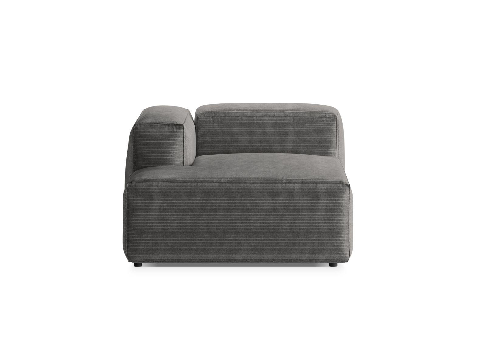 Bergamo — Chaise Longue helehall (Perla 30) must plastik vasak