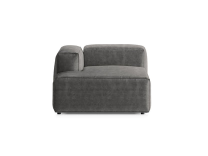Bergamo — Chaise Longue helehall (Perla 30) must plastik vasak