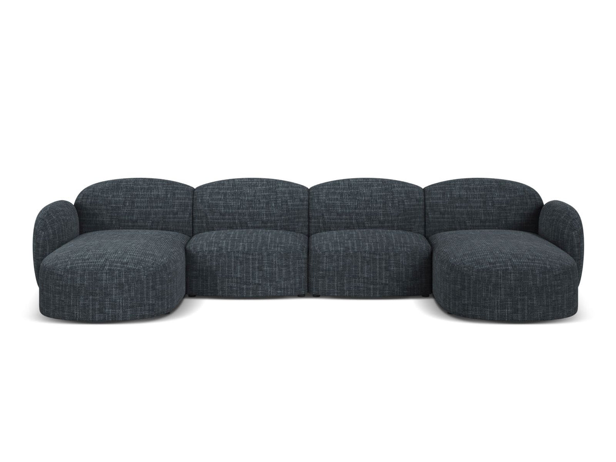 Blair — Panoramic Sofa Navy Blue (Baltimore Ocean) Black Plastic