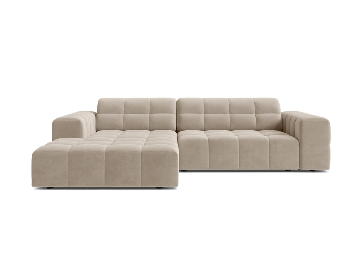 Jennifer — Corner Sofa (234x167x78 cm) Dark Beige (Bluvel 30) Left