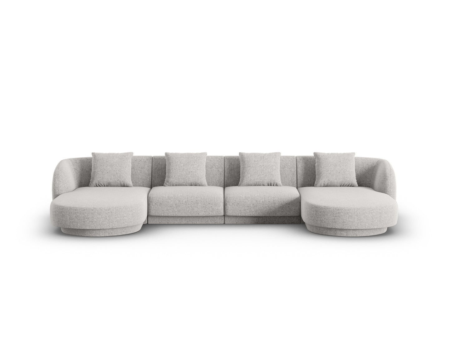 Tulum — Panoramic Sofa Light Grey (Haga 06) Black Plastic