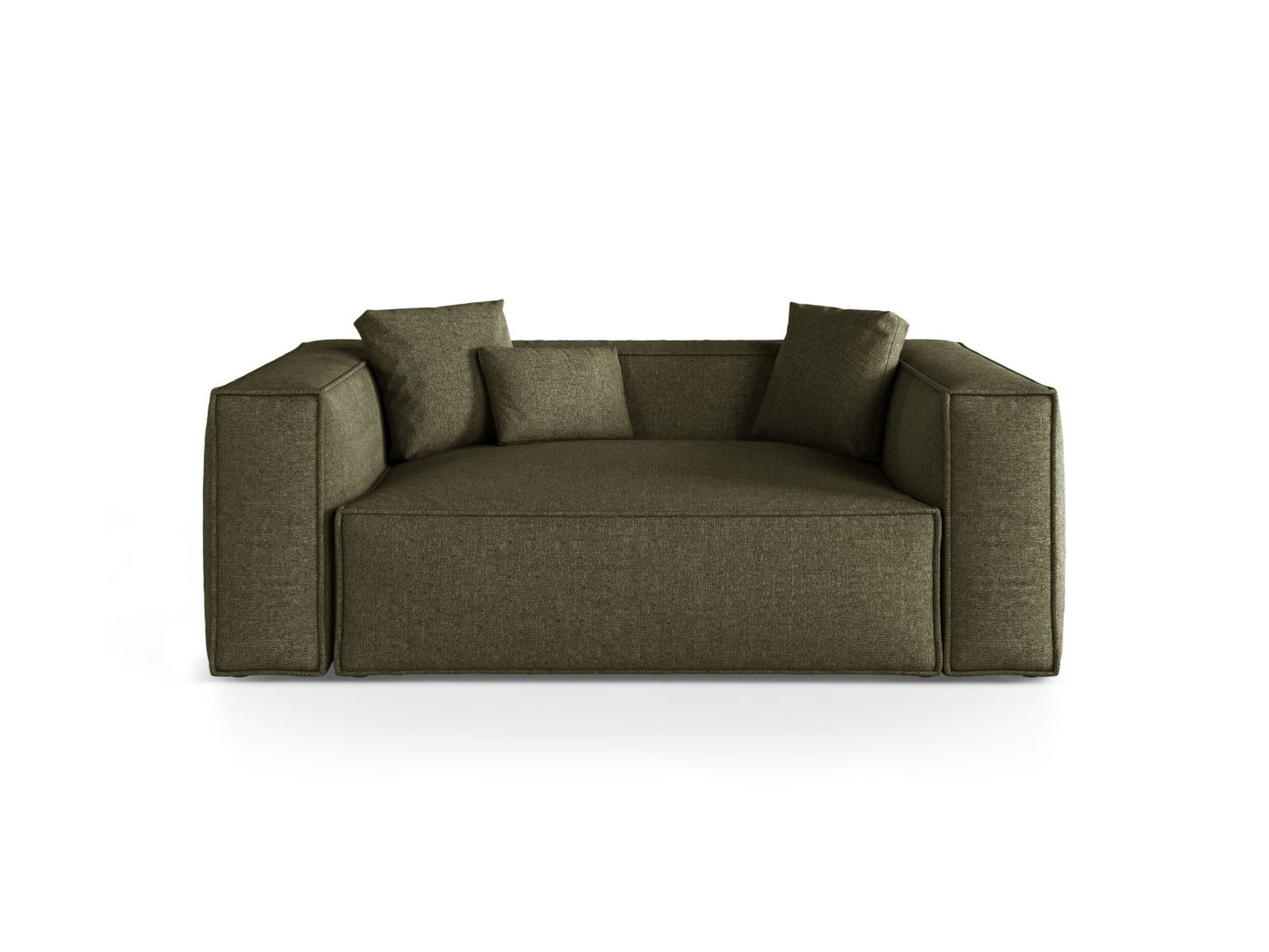 Aveiro — Sofa Green (Eden 12 Olive) Black Plastic