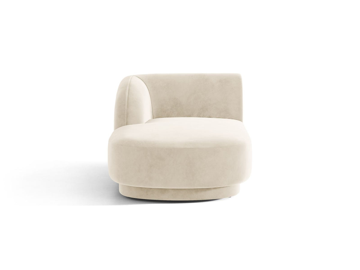 Miley — Chaise Longue Light Beige (Venus 2927) Black Plastic Left