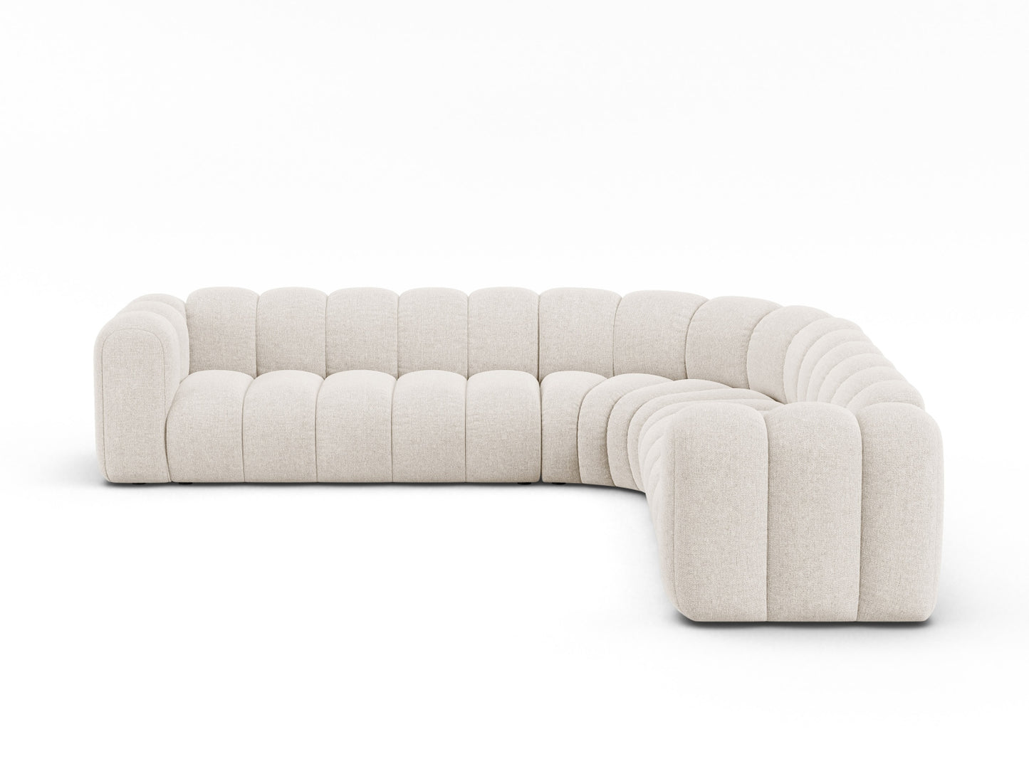 Lupine — Corner Sofa Light Beige (Eden 2 Pearl) Black Plastic