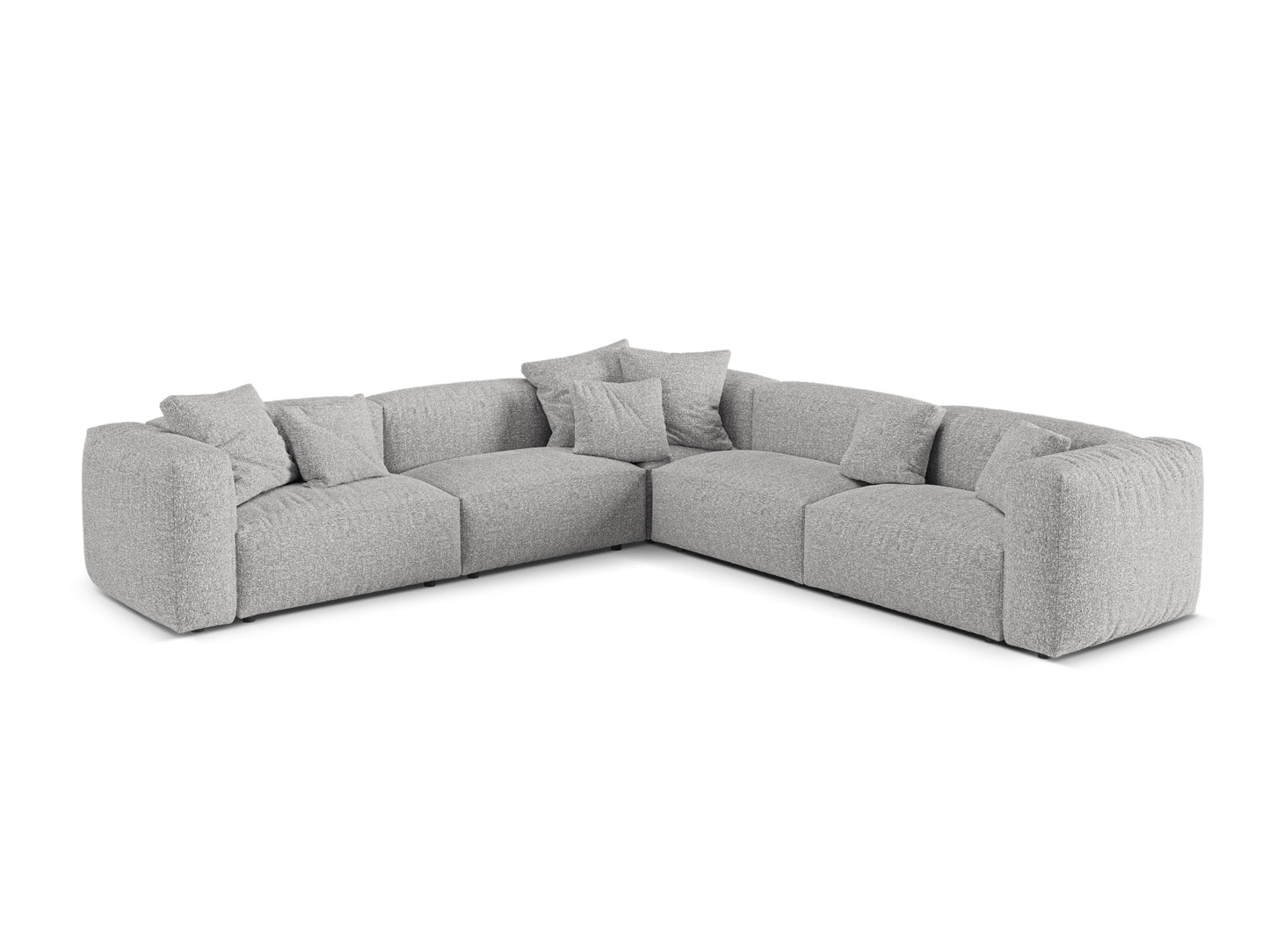 Martina — Corner Sofa Silver (Monet Silver) Black Plastic