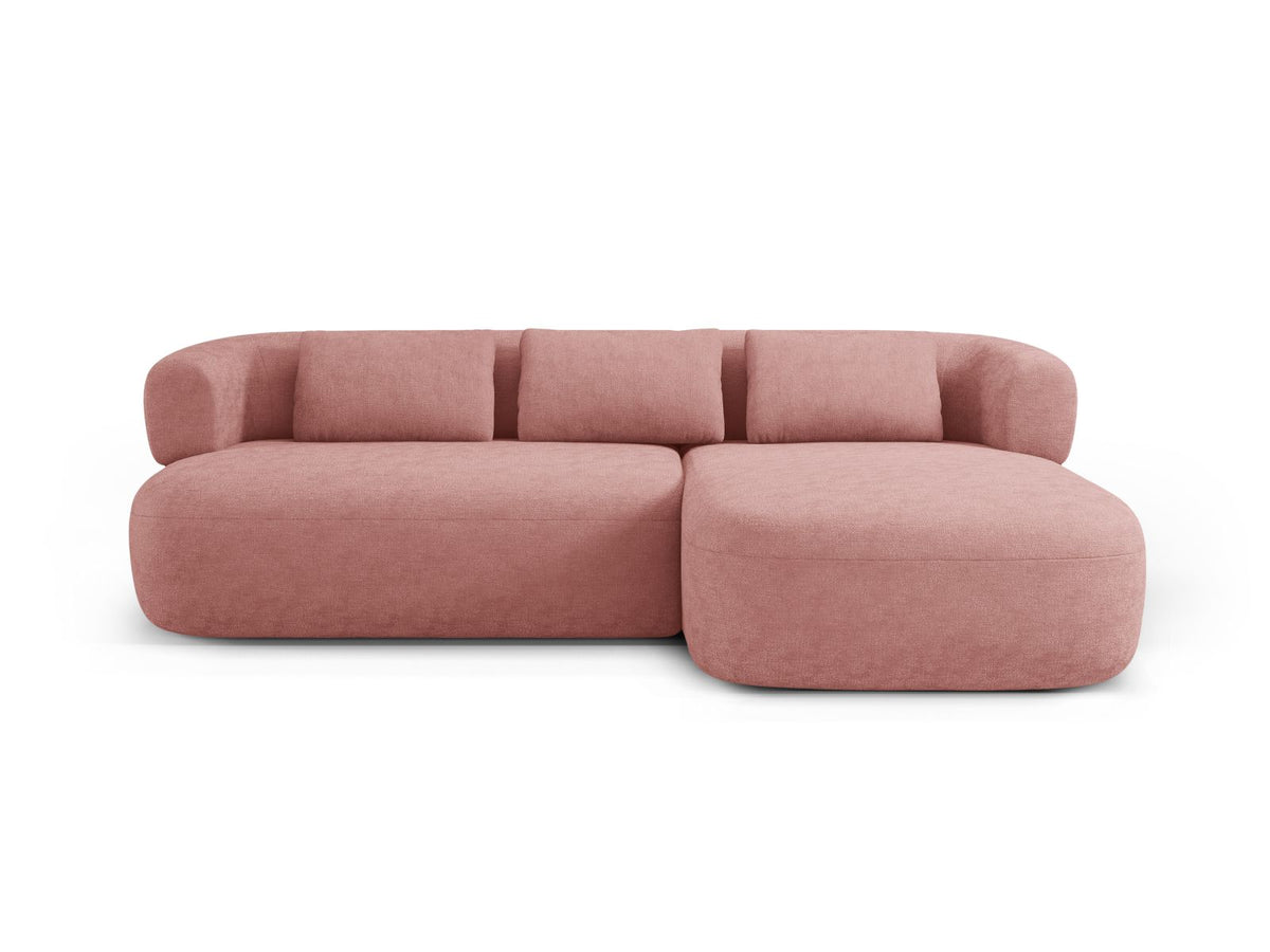 Jenny — Corner Sofa Pink (Perfect Harmony 63) Black Plastic Right