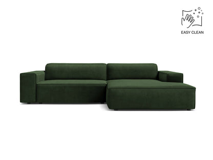 Jodie — Corner Sofa (224x162x77 cm) Bottle Green (Venus 2940) Right
