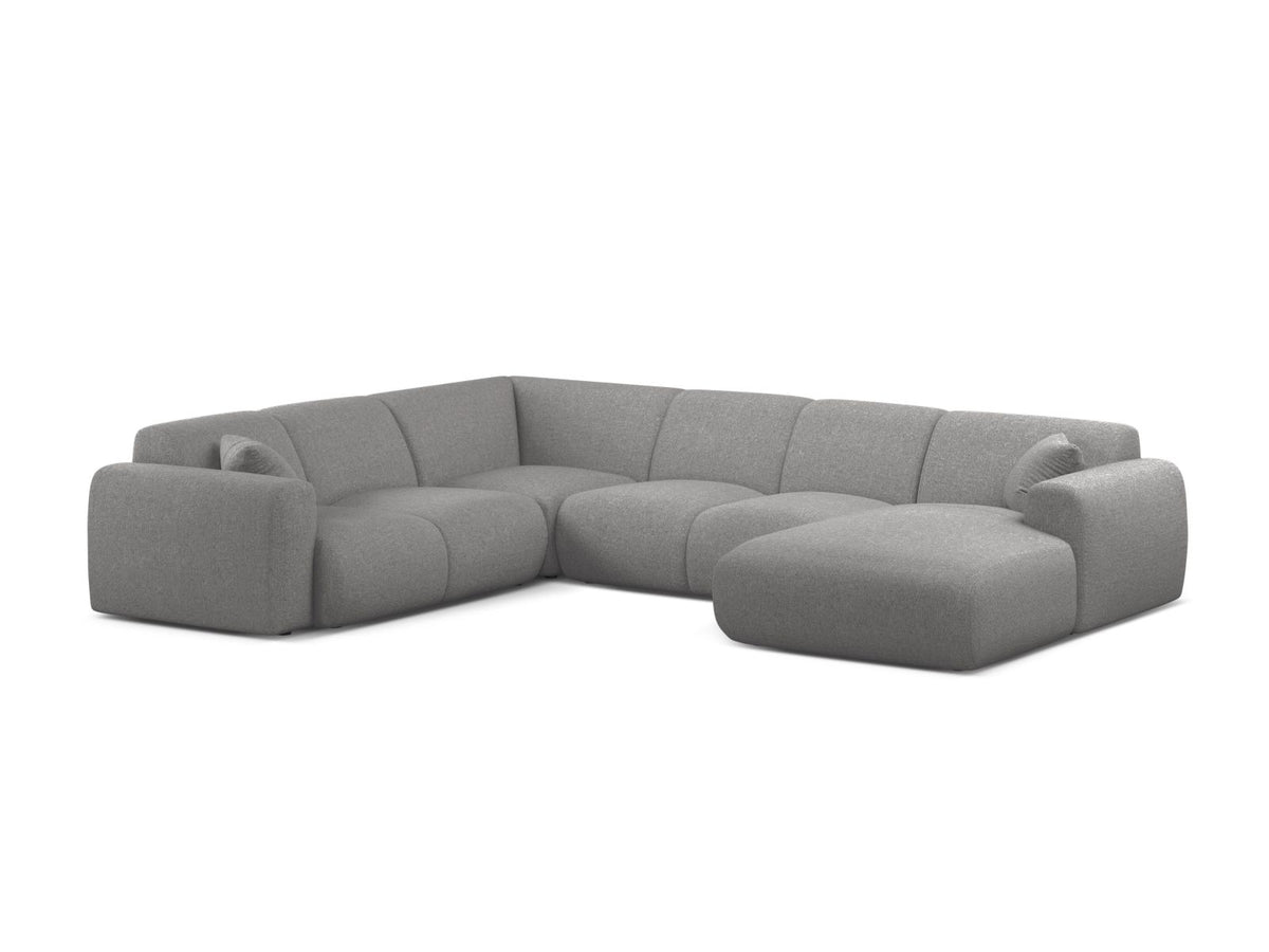 Molino — Panoramic Sofa Light Grey (Eden 18 Grey) Black Plastic Left