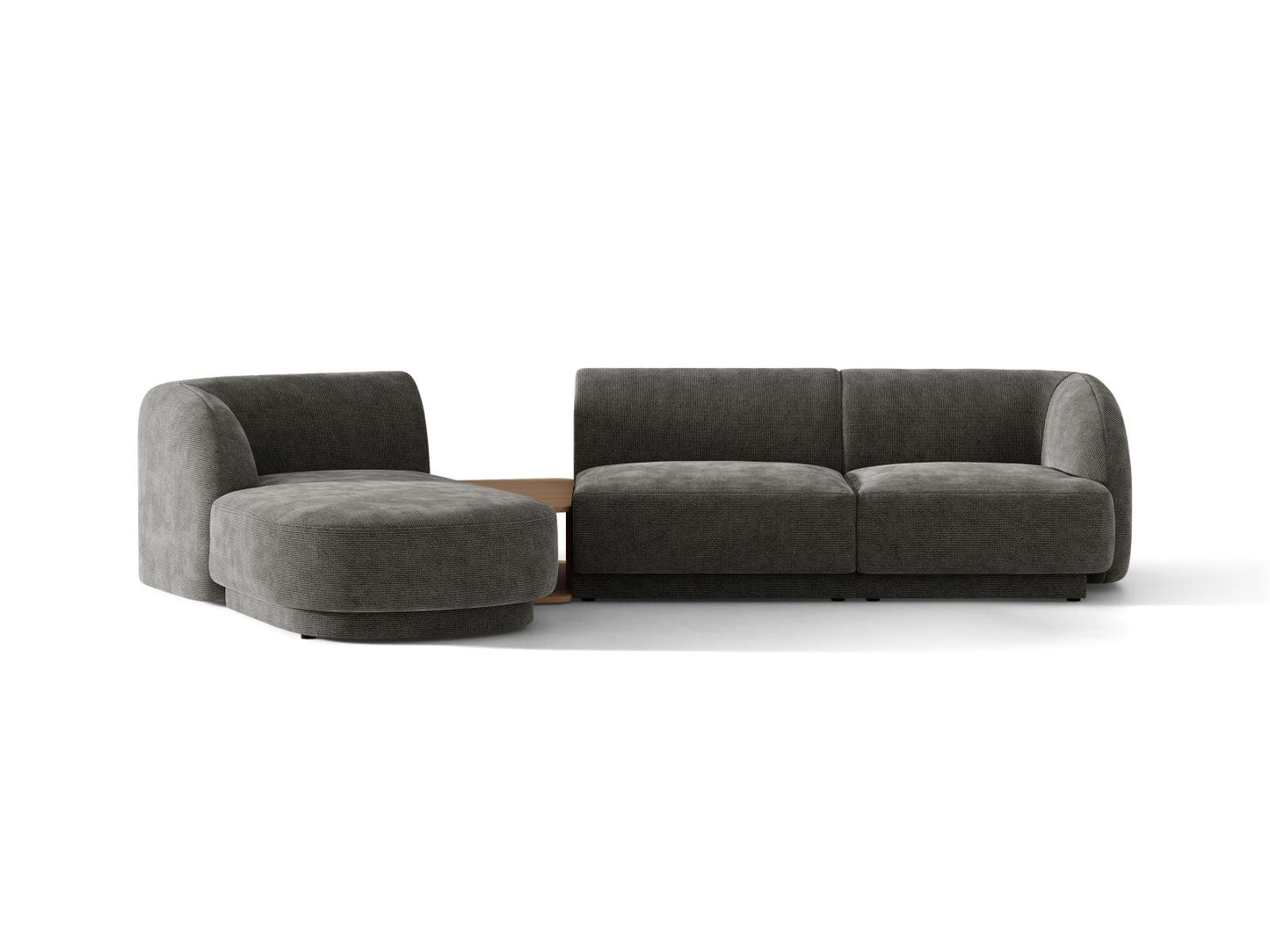 Miley — Sofa Grey (Haga 16) Black Plastic Left