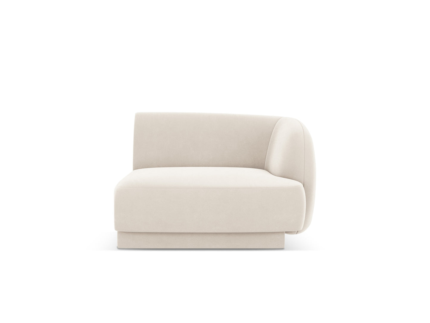 Miley — Modular Sofa Light Beige (Bluvel 22) Black Plastic Right