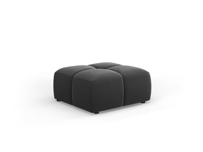 Moritz — Pouf Grey (Bluvel 14) Black Plastic