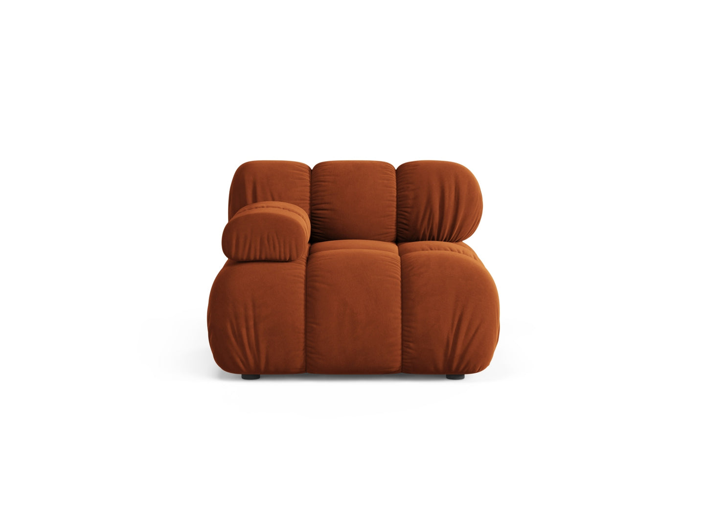 Bellis — Modular Sofa (94x94x70 cm) Terracotta (Bluvel 4215) Left
