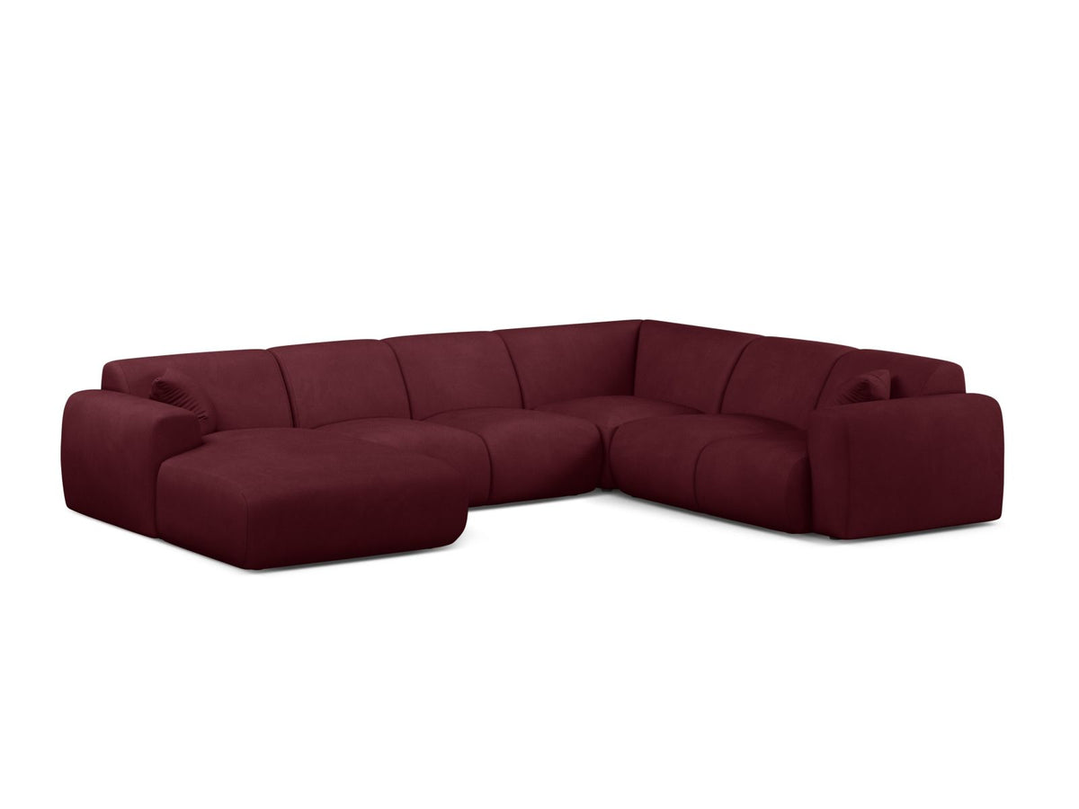 Molino — Panoramic Sofa Bordeaux (Rebel 10) Black Plastic Right