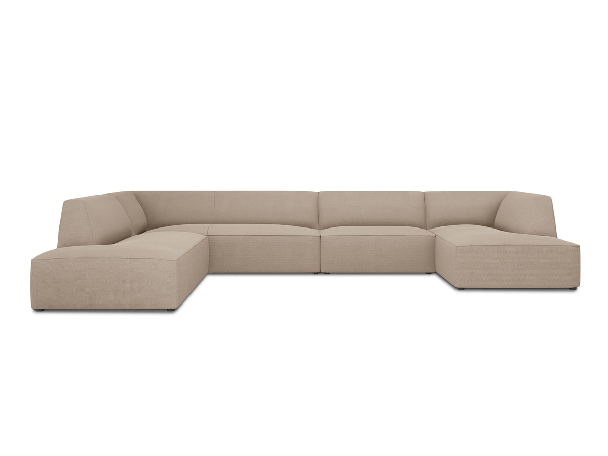 Ruby — Panoramic Sofa Dark Beige (Ottawa 7) Black Plastic Left