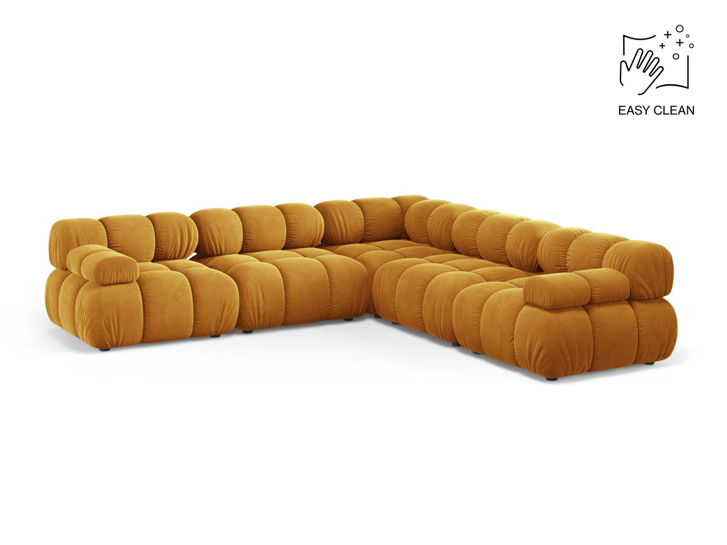 Bellis — Corner Sofa Yellow (Venus 2917) Black Plastic
