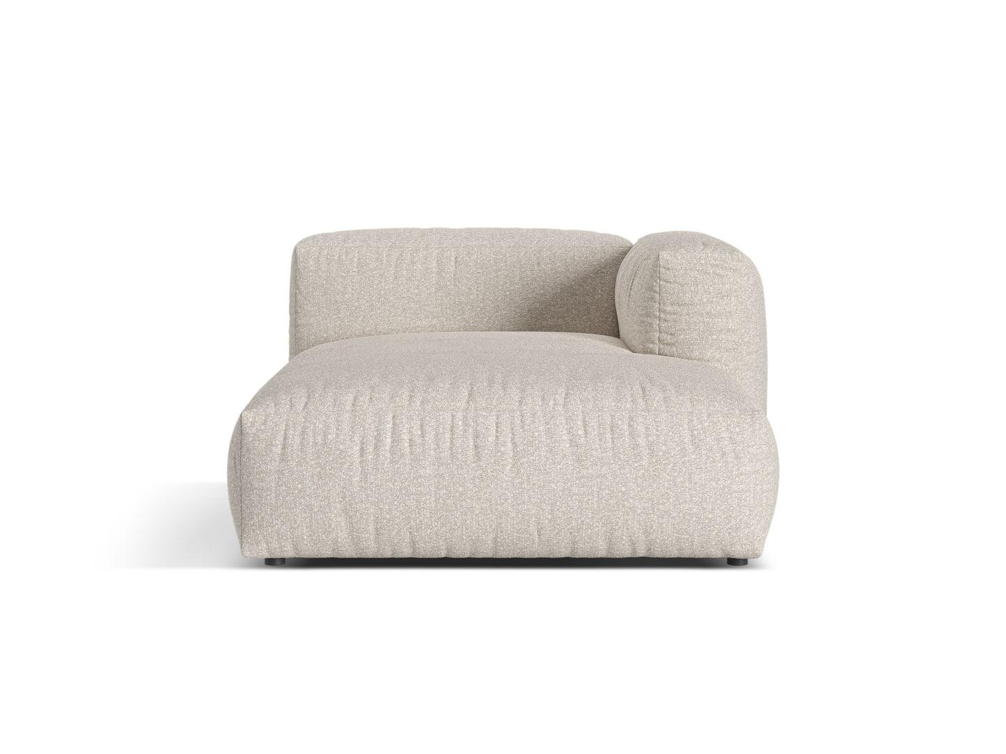 Martina — Chaise Longue Beige (Monet Sand) Black Plastic Right