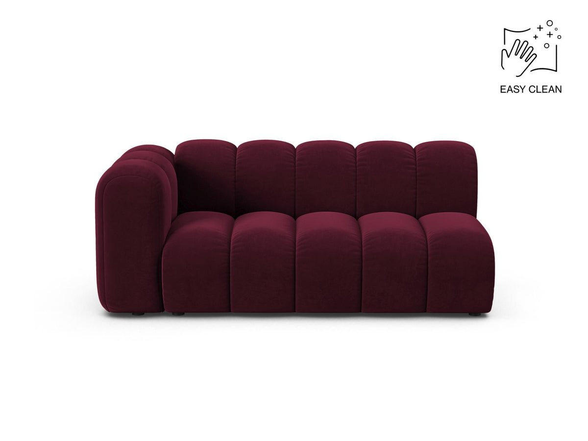 Lupine — Modular Sofa Burgundy (Venus 2932) Black Plastic Left