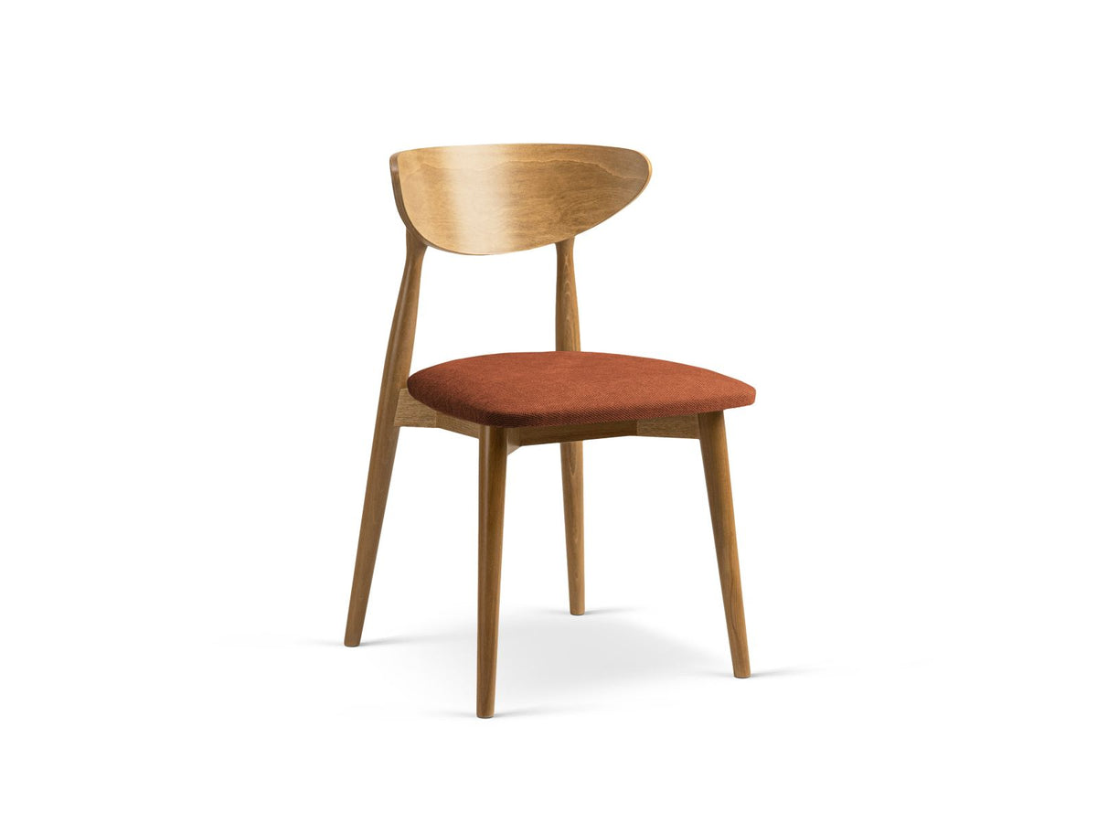 Leon — Kitchen Chair (47.5x48x79 cm) Orange (Rebel 20) American Walnut