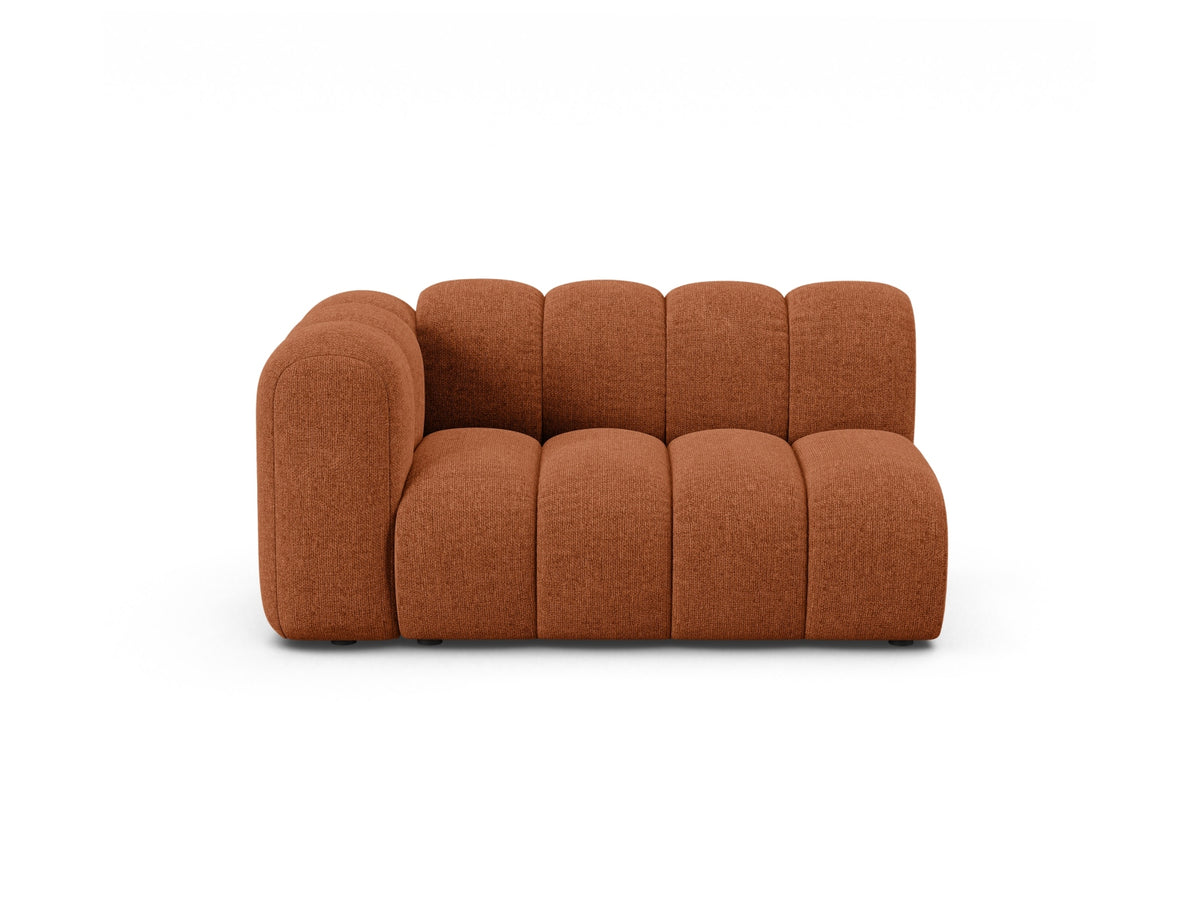 Lupine — Modular Sofa Brick (Eden 10 Terra) Black Plastic Left