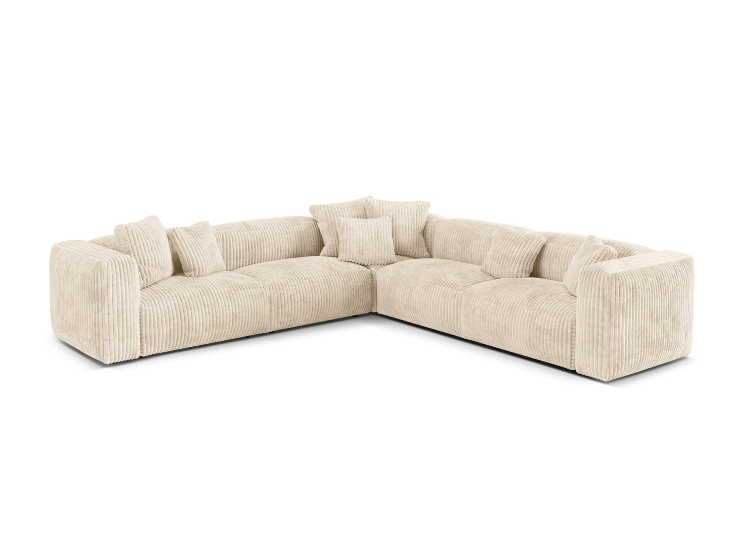 Martina — Corner Sofa Light Beige (Tilia 03) Black Plastic