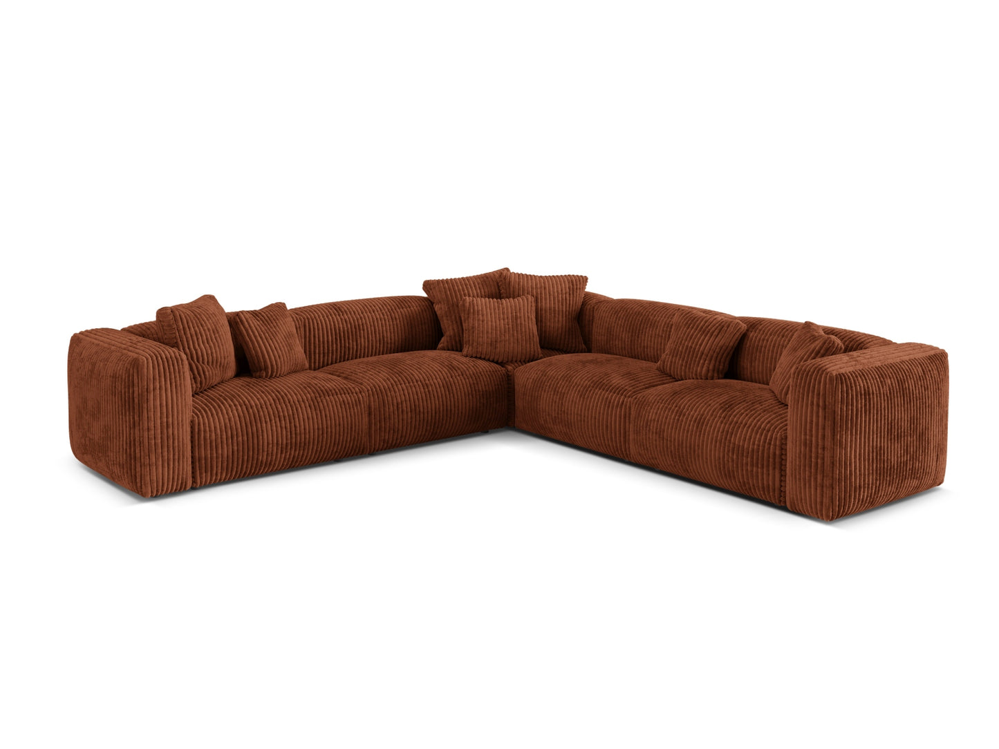 Martina — Corner Sofa Brick (Tilia 52) Black Plastic