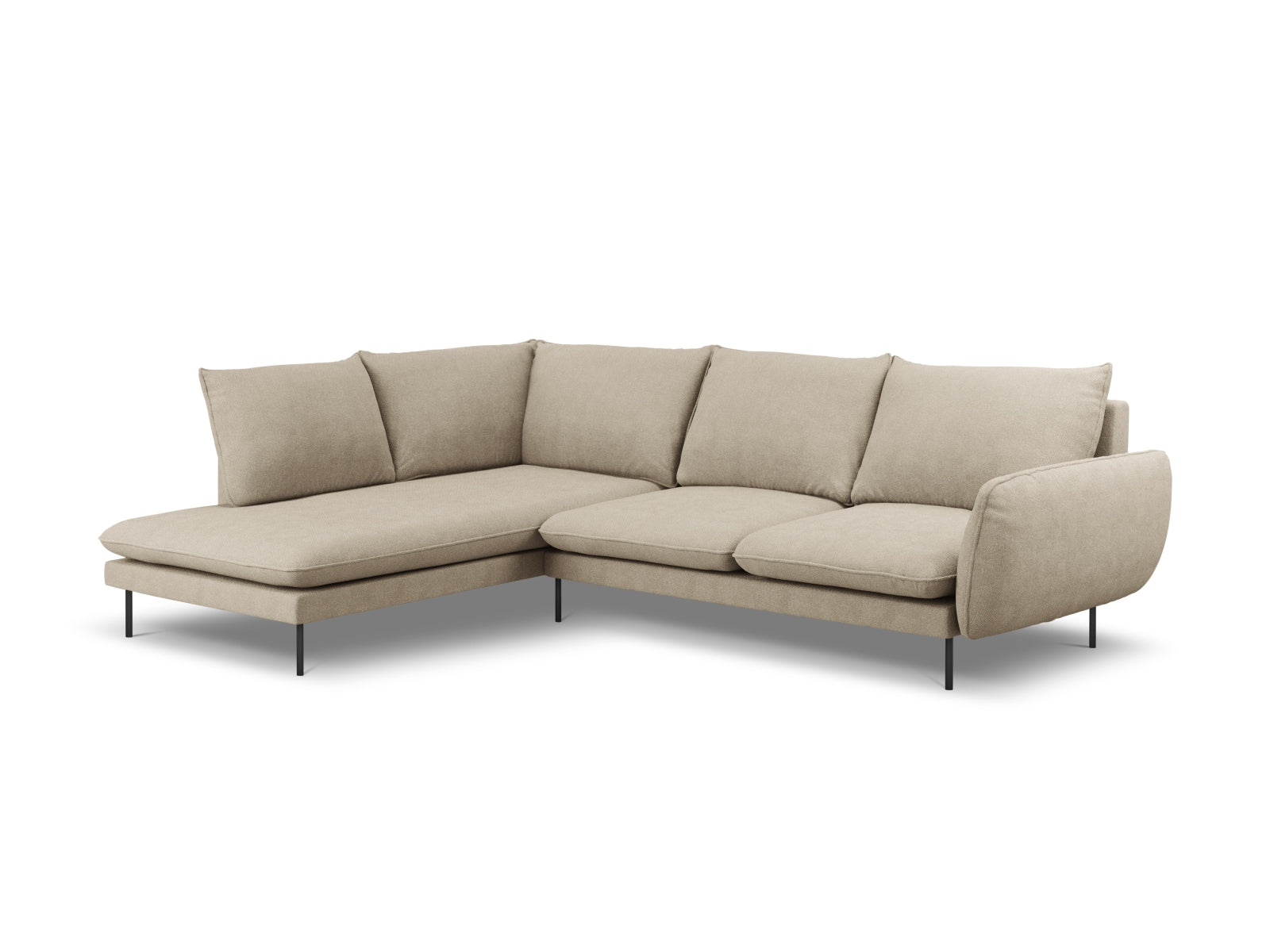 Vienna — Nurgadiivan Beige (Positano 8) Must metall Vasak