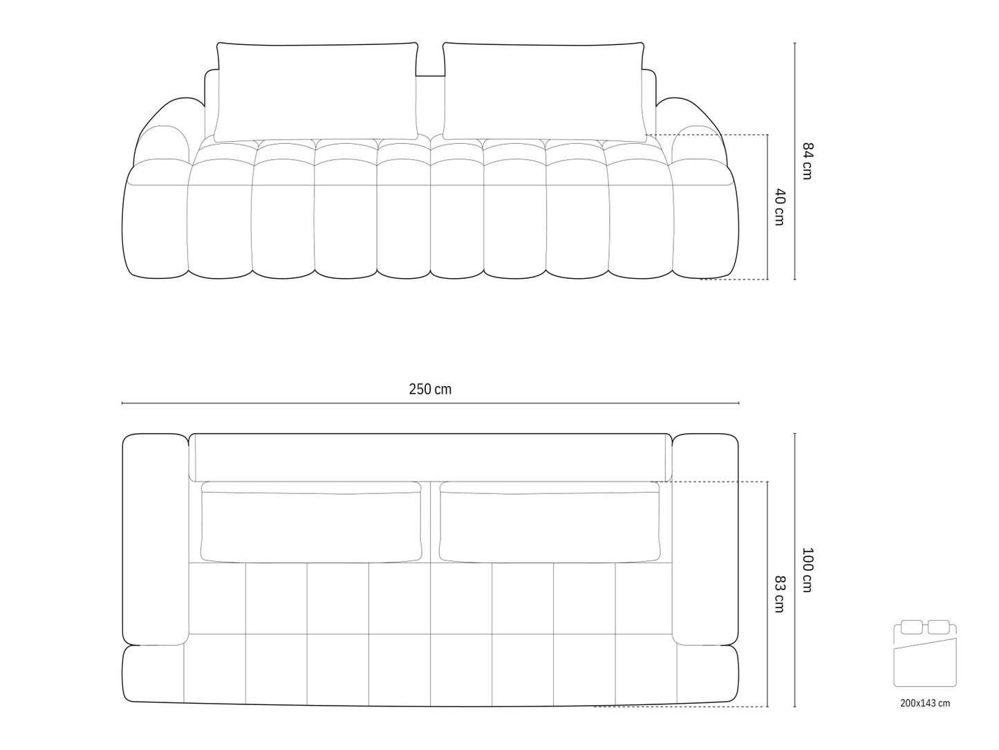 Linz — Sofa (250x100x84 cm)