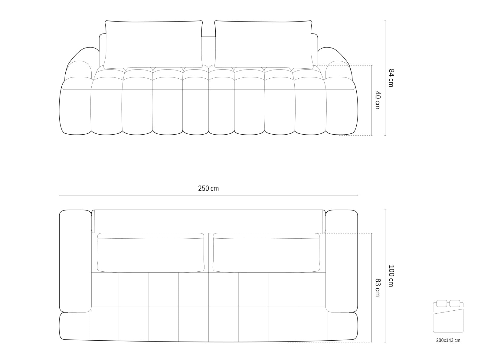 Linz — Sofa (250x100x84 cm)