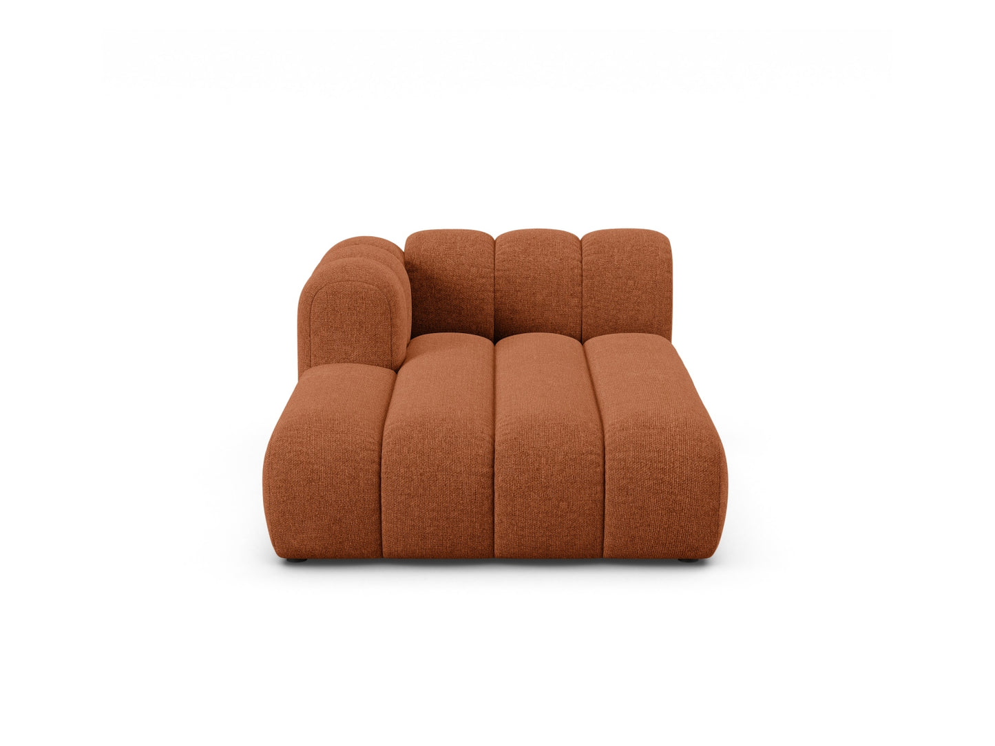 Lupine — Chaise Longue Brick (Eden 10 Terra) Black Plastic Left