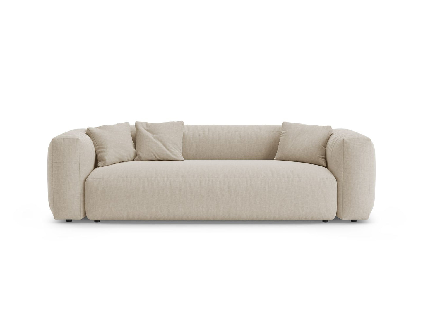Martina — Sofa Light Beige (Boston Toffee) Black Plastic