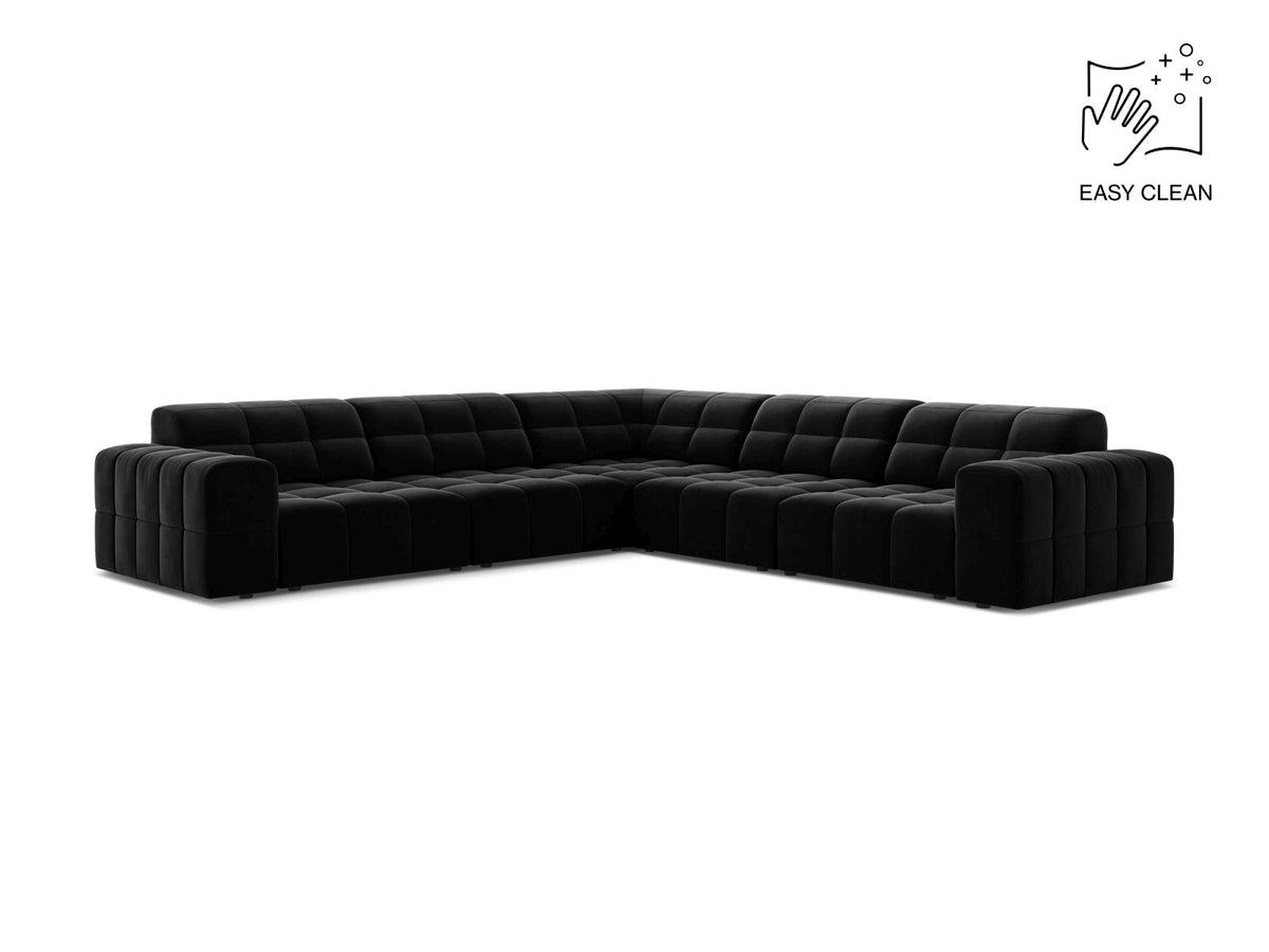 Jennifer — Corner Sofa (285x285x78 cm) Black (Venus 2923)