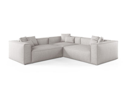 Aveiro — Corner Sofa Light Grey (Liberty 18) Black Plastic