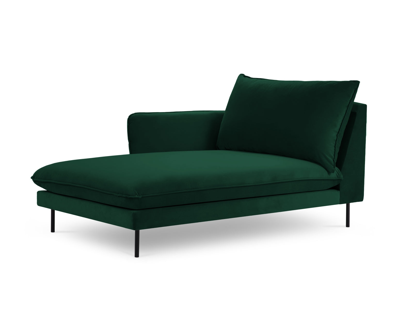 Vienna — Chaise Longue pudelroheline (Bluvel 78) must metall vasak