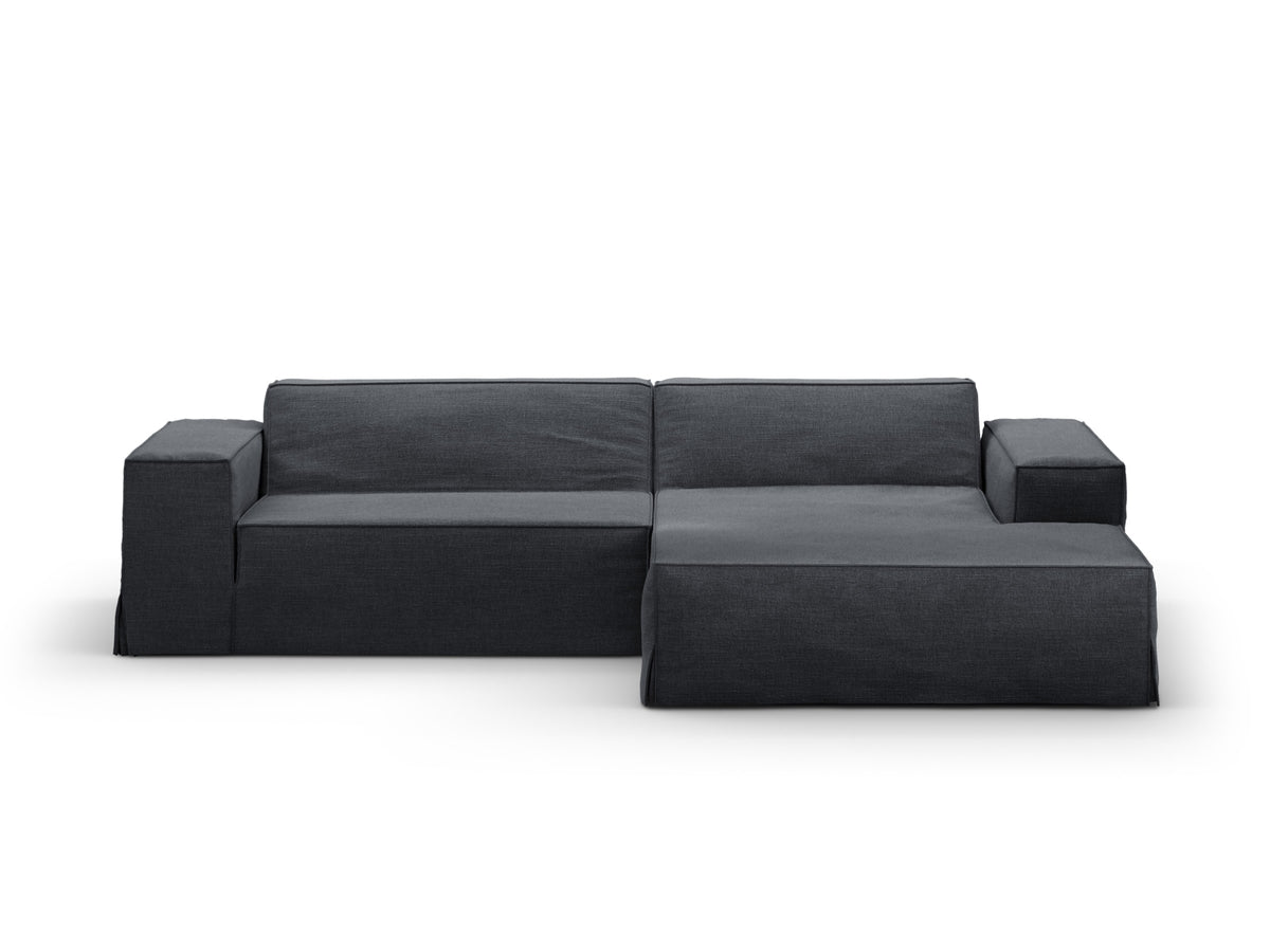 Jodie — Corner Sofa (224x162x77 cm) Grey And Blue (LINS 89) Right