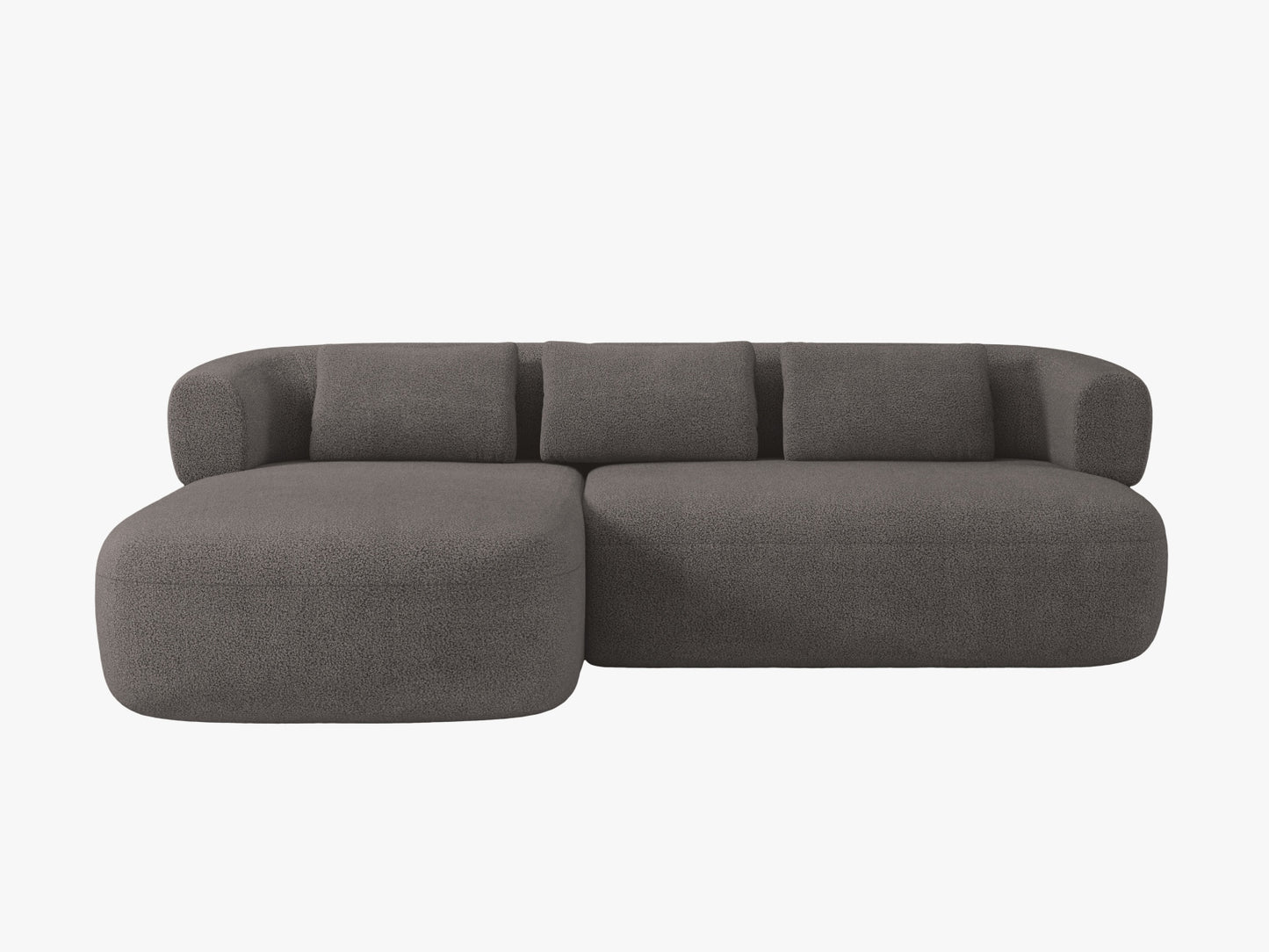 Jenny — Corner Sofa Grey (Now or Never 92) Black Plastic Left