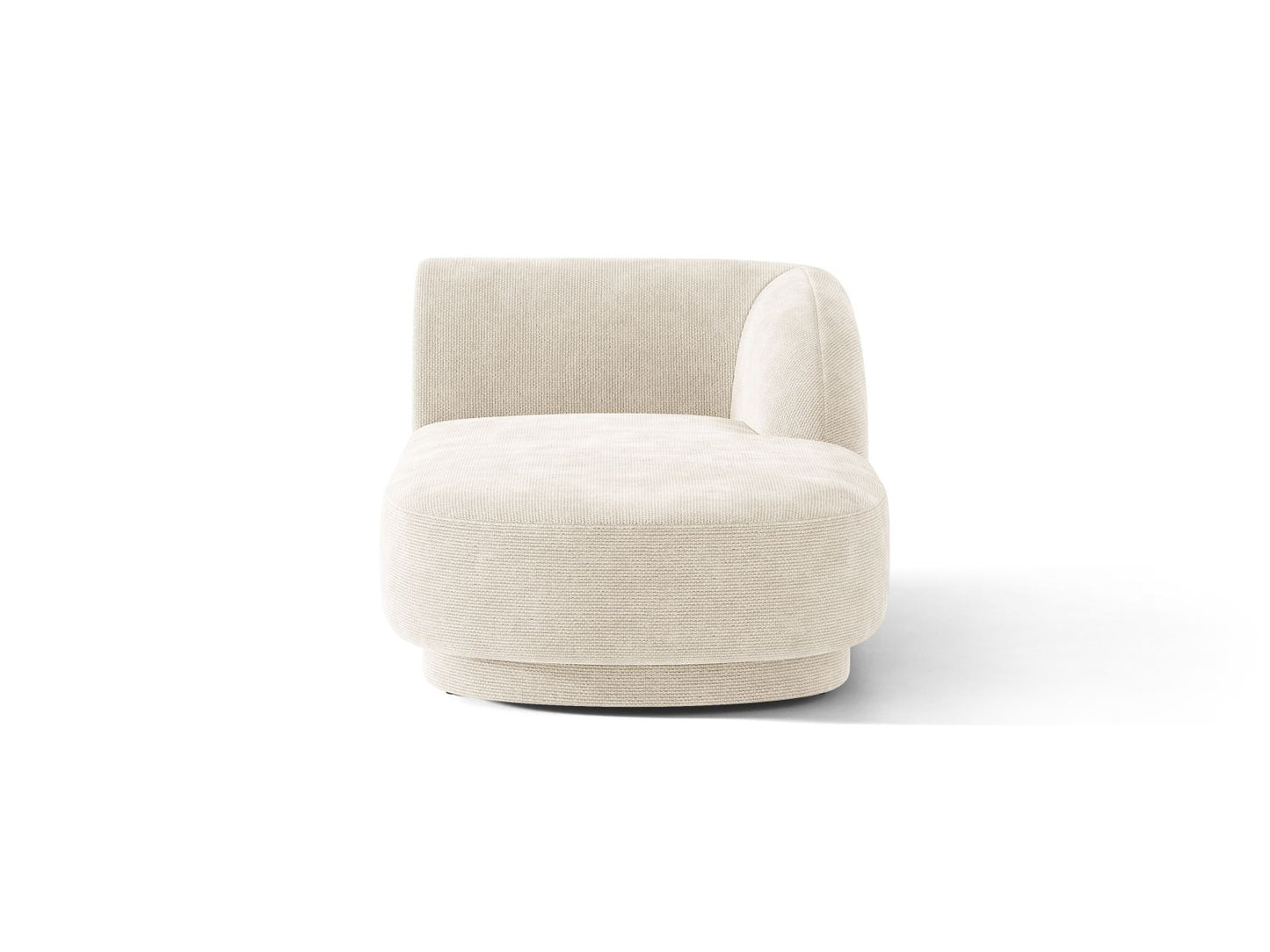 Miley — Chaise Longue Ivory (Eden 1 Ivory) Black Plastic Right