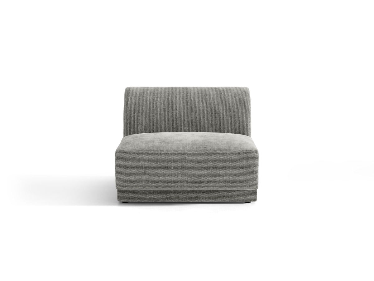 Miley — Modular Sofa Light Grey (Eden 18 Grey) Black Plastic