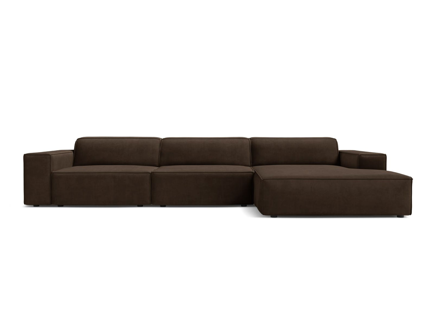 Jodie — Corner Sofa (284x162x77 cm) Dark Brown (Bluvel 48) Right
