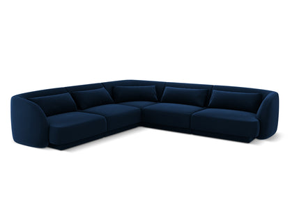 Tulum — Corner Sofa Royal Blue (Bluvel 86) Black Plastic