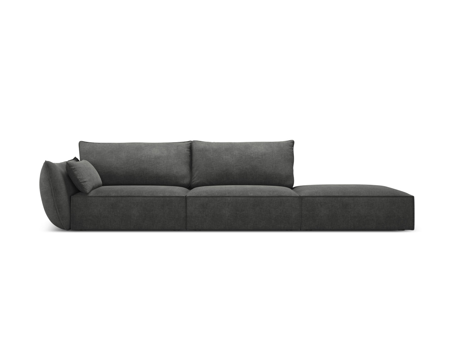 Kaelle — Sofa Dark Grey (Over The Horizon 97) Black Plastic Right