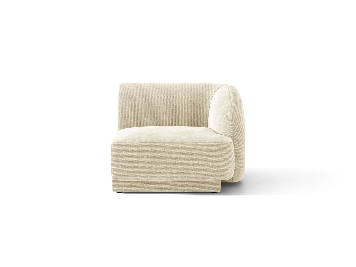 Miley — Modular Sofa Light Beige (Haga 23) Black Plastic Right