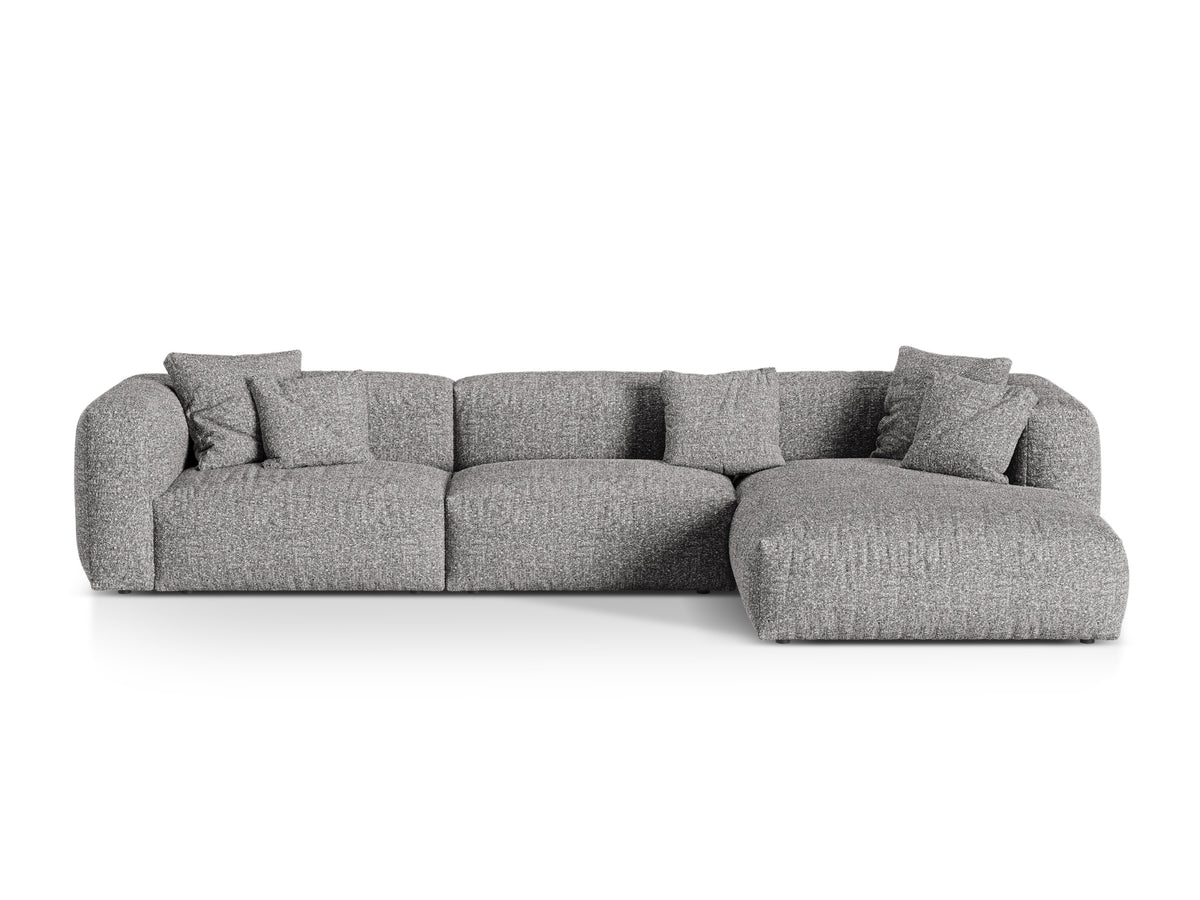 Martina — Corner Sofa Graphite (Monet Graphite) Black Plastic Right
