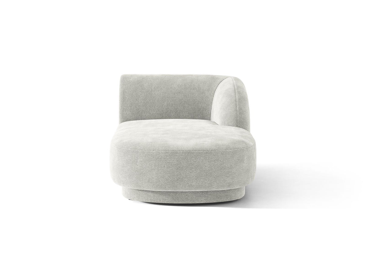 Miley — Chaise Longue Silver (Eden 17 Silver) Black Plastic Right