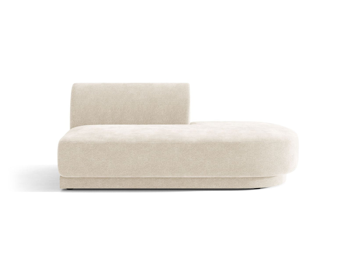 Miley — Modular Sofa Ivory (Eden 1 Ivory) Black Plastic Right