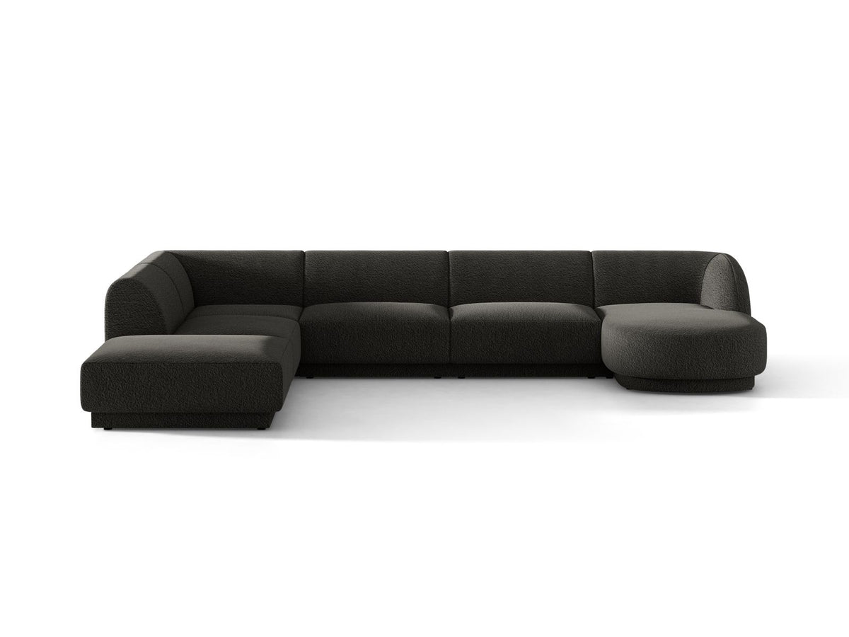 Miley — Panoramic Sofa Brown (Baloo 2081) Black Plastic Left