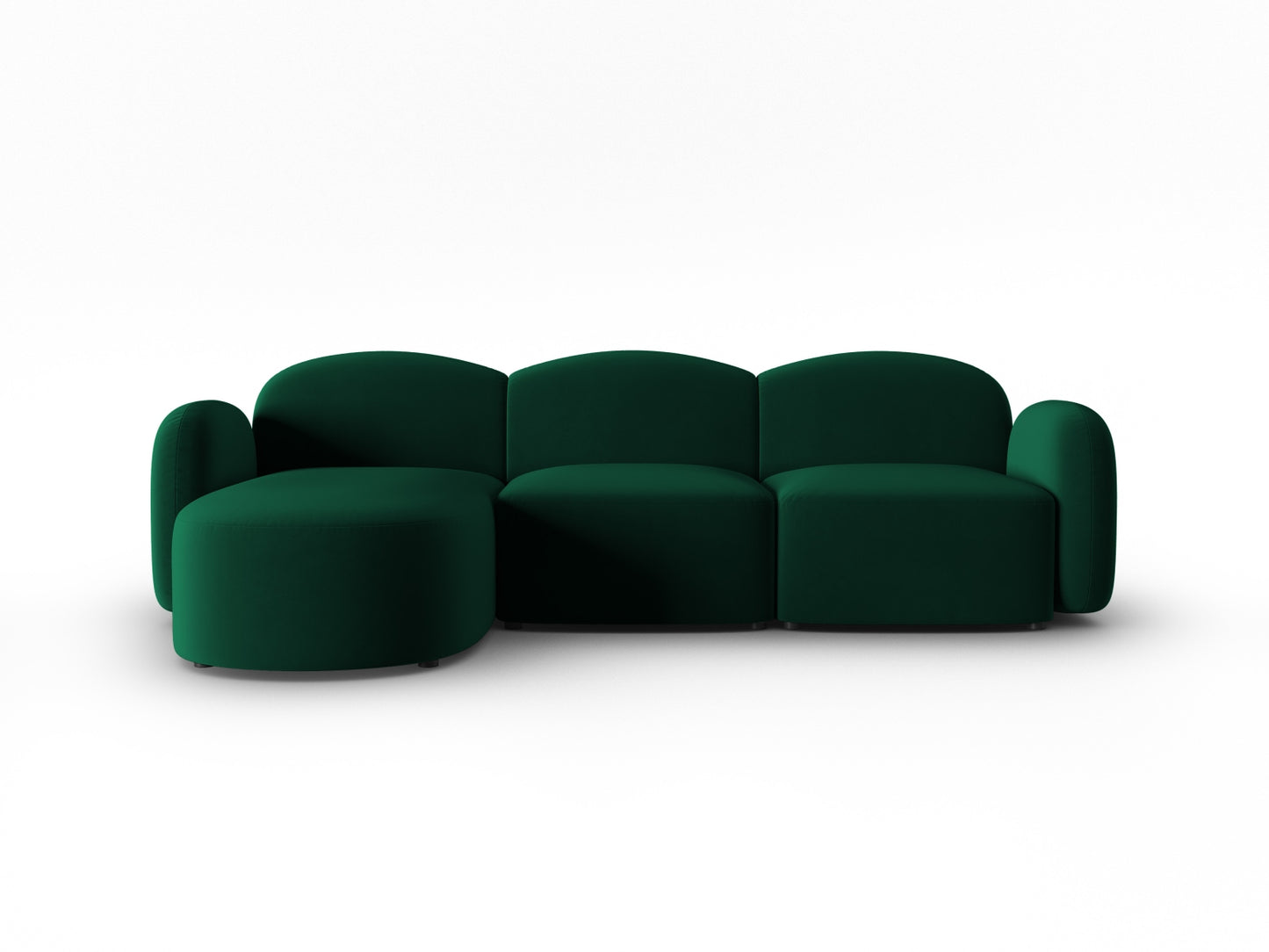 Blair — Corner Sofa Bottle Green (Casino Deep Green) Black Plastic Left