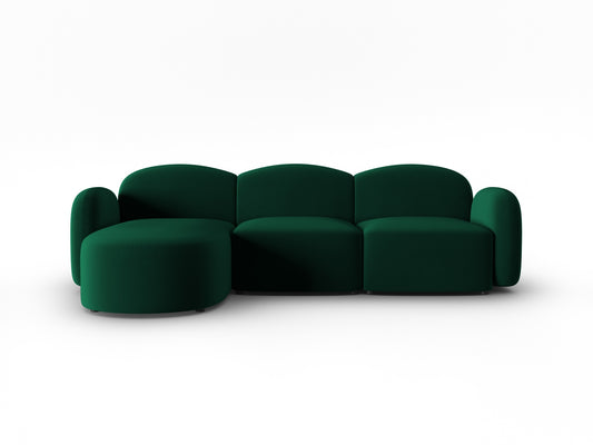Blair — Corner Sofa Bottle Green (Casino Deep Green) Black Plastic Left
