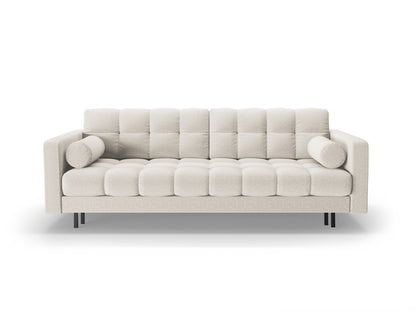 Bali — Sofa Light Beige (Neve 02) Black Metal