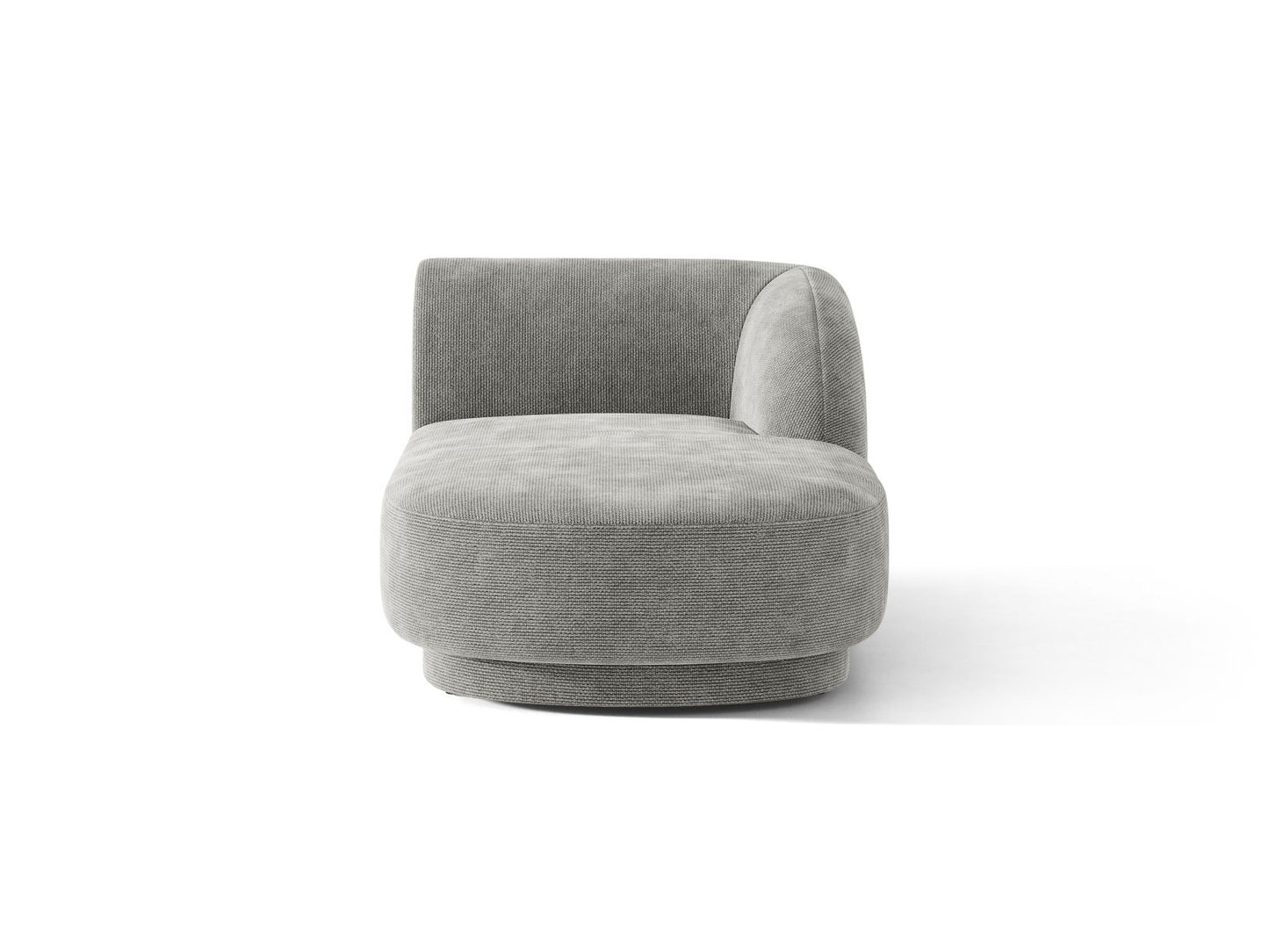 Miley — Chaise Longue Light Grey (Eden 18 Grey) Black Plastic Right