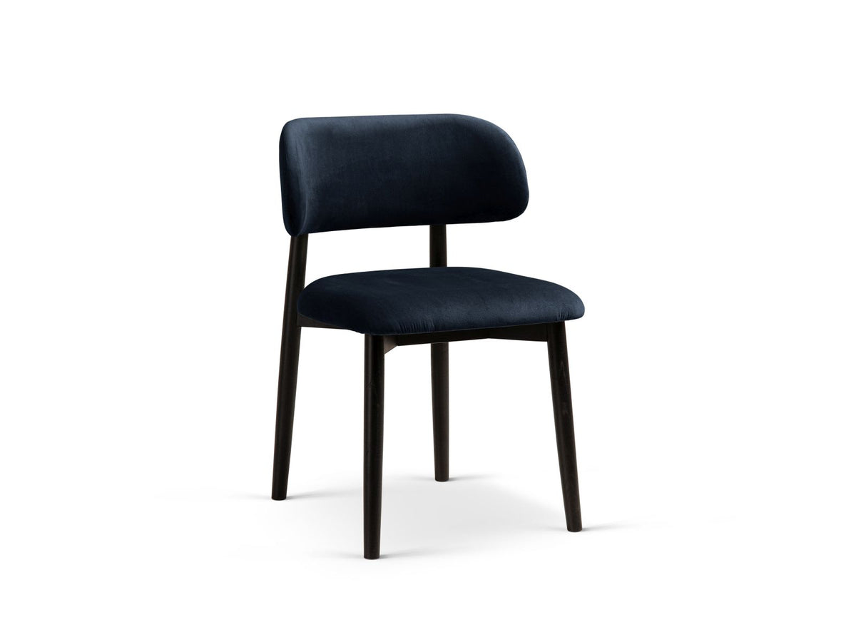 Evan — Kitchen Chair (49.5x51x77 cm) Royal Blue (Magic Velvet 2204) Black Beech Wood